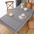 thumbnail image 3 of Grey Table Cloth Rectangle Table, Waterproof Outdoor Tablecloth, Morocco Washable Tablecloths for 6 Foot Rectangle Tables for Kitchen Dining Tabletop 60" x 84", 3 of 6