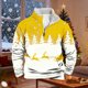 thumbnail image 1 of Ceisia Warm Fleece-Lined Mens Loose Fit Christmas Print Half-Zip Stand Collar Sweatshirt Gifts, 1 of 6