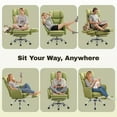 thumbnail image 2 of Primy Cross Legged Office Chair with Footrest & Convertible Armrests, 500LBS Capacity Home Desk Chair, Ergonomic Recliner with Lumbar Pillow, Criss Cross Design, Big and Tall Executive Chair, 2 of 9
