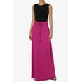 thumbnail image 6 of TheMogan Women's S~3X Drawstring Waist Pocket Drapey Jersey A-Line Long Maxi Skirt, 6 of 7