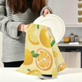 thumbnail image 3 of Tropical Fruits Bright Orange Tea Towels 4 Pack Lemon Fresh Kitchen Dish Cloth with Hanging Loop, 18"x28" Lint-Free Absorbent Towel for Kitchen Drying Wiping and Cleaning, 3 of 7