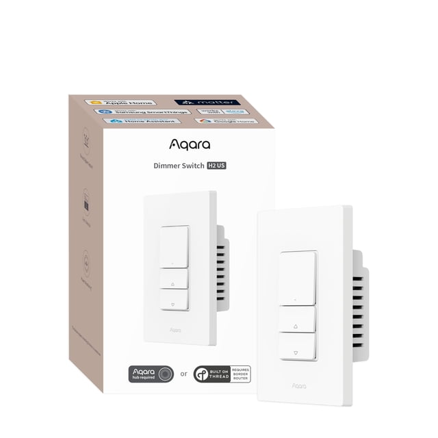 Interruptor de intensidad inteligente Aqara H2 2 en 1, hilo neutro/Zigbee