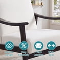 thumbnail image 6 of OMNIBERG Mid-Century Modern Accent Chair, Upholstered Armchair with Solid Wood Frame, Comfort Reading Chair Lounge Chair for Living Room Bedroom Sunroom, White, 6 of 7