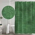 thumbnail image 4 of Dark Green Shower Curtain Set - Long 72" x 84" Washable Bathtub Curtain with 12 Hooks, Farmhouse Linen Texture Waterproof Fabric Stall Shower Curtains for Bathroom/Bathtub Décor, 4 of 8