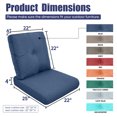 thumbnail image 6 of Gymojoy Outdoor 4-Piece Deep Seat Cushion Set, 22 x 25 , Water Repellant, Fade Resistant, Deep Seat Bottom and Back Cushion for Swivel Chair, Sofa, and Couch,Blue, 6 of 7