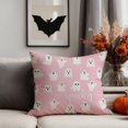 thumbnail image 5 of Pink Halloween Throw Pillow Covers 18x18 Set of 2 Cute Ghost Spooky Halloween Decorations Indoor Decorative Throw Pillows Cushion Cases for Home Living Room Bedroom Couch Decor, 5 of 6