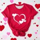 thumbnail image 2 of Pantalones Cortos para las Mujeres Sexy Impreso Suéter Superior, Día de San Valentín Casual Cuello Redondo Blusa Tee, 2 of 5