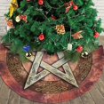 thumbnail image 3 of Round Christmas Tree Skirt Magic Witch Pentacle Baphomet Christmas Tree Mat Holiday Party Decorations 48", 3 of 5