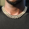 thumbnail image 3 of FEEL STYLE Male Zircon Gold Plated Spike Cuban Chain Necklace for Men Teen 18MM 18", 3 of 5