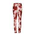 thumbnail image 4 of UTSJKR Women's Tie Dye Printed High Waist Yoga Pants Stretch Workout Leggings Tummy Control Gym Fitness Running Tights Plus Size Red XL, 4 of 5