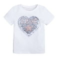 thumbnail image 4 of Odeerbi Baby Boy Girl Clothes Toddler Outfit Fashion Cotton Funny Discoloration Flip Heart Sequins Pattern Top T-shirt White, 4 of 9