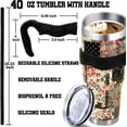 thumbnail image 2 of 40 Oz Tumbler with Handle and Silicone Straws,Coffee Insulated Tumbler with Handle,40 Oz Water Bottles,Travel Mug with Handle, 2 of 6