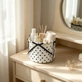 thumbnail image 5 of Cosmetic Storage Basket Foldable Open-Top with Heart Quilted Design for Dressing Table, Desk and Shelf, 5 of 6