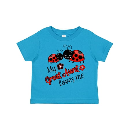 

Inktastic My Great Aunt Loves Me with Cute Ladybugs Gift Toddler Boy or Toddler Girl T-Shirt
