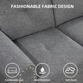 thumbnail image 3 of L-Shaped Linen Sectional Sofa with Left Chaise, Modular Tufted Couch Nail-Head Lounge Sofa for Living Room, Grey, 3 of 6