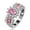 Pink, variant on Women Platinum Plated Oval Pink Crystal Eternity Band Birthstone Birthday Gifts for Mom Mother (Size 8, Pink)