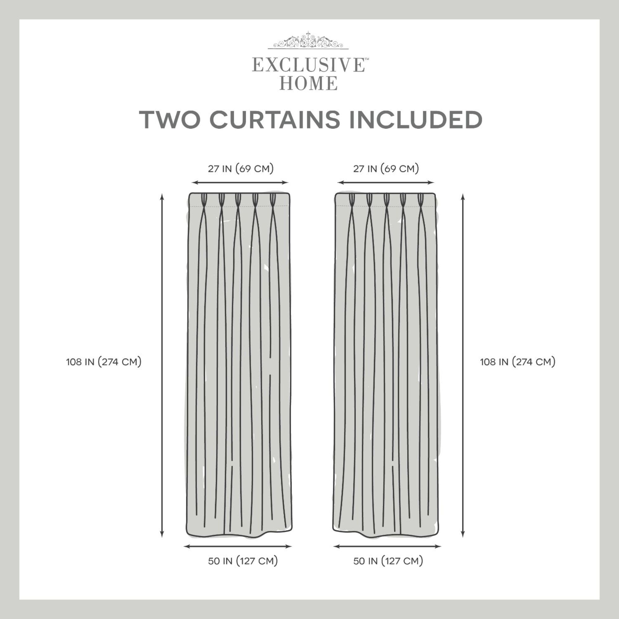 Exclusive Home Loha Light Filtering Pinch Pleat Curtain Panel Pair, 108" Length, Beige