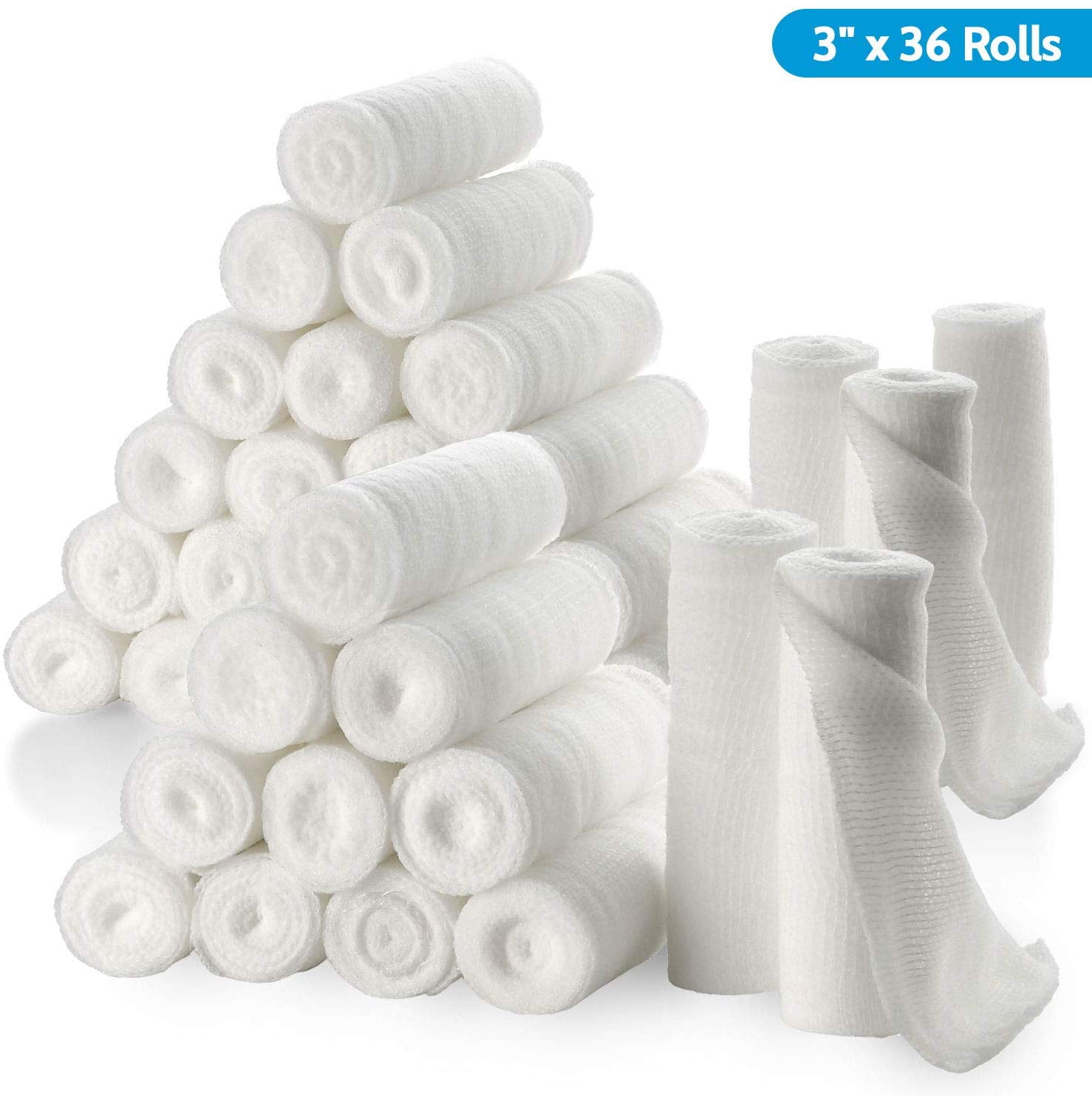 MEDca Gauze Bandage Rolls - Pack or 36, 3x41 Yards per Rollical