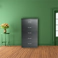 thumbnail image 2 of Pemberly Row Contemporary 5-Drawer Engineered Wood Tall Chest Dresser in Black, 2 of 8