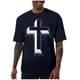 thumbnail image 1 of Camisas de Manga Corta de los Hombres Casual Pascua-Impresión Suelta Deportes Elásticos Cuello Redondo, Suave Blusa de Poliéster Spandex, 1 of 6