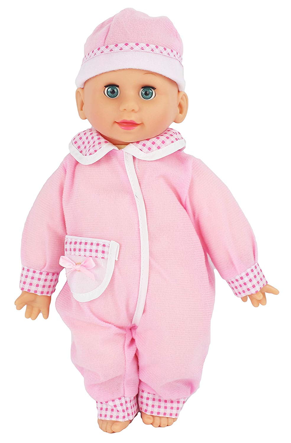 Battery Operated Talking 13" Baby Doll Toy, Soft Rubber & Plush Doll