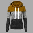 thumbnail image 2 of XFLWAM Hoodies for Women Fall Fashion Color Block Casual Long Sleeve Workout Sweatshirt Drawstring Hooded Pullover Lightweight Clothes Khaki S, 2 of 4