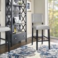 thumbnail image 2 of Linon Blake 30" High Back Bar Stool, Black/Dove Gray Faux Leather, 2 of 8