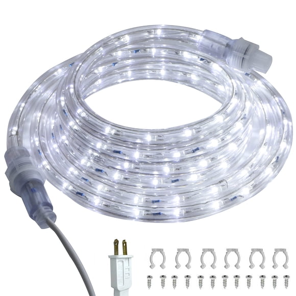 Foeers - Lámpara LED tipo cuerda (3 m, 110 V, impermeable, flexible), color blanco