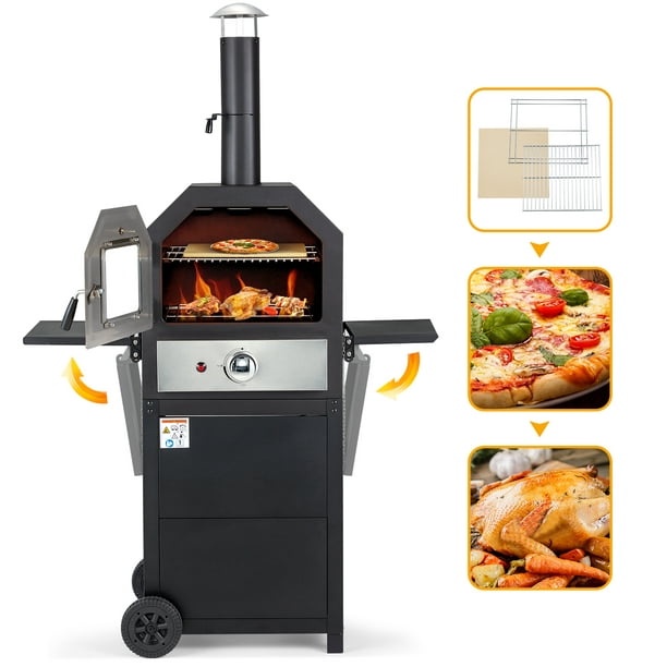 Te voet animatie controleren Vicluke 12" Propane Gas Pizza Oven, CSA Approved Portable Pizza Oven with 2  Foldable Shelves and Wheels, 2-Layer Smokeless BBQ Oven for Outdoor,  Camping （Propane Tank is excluded） - Walmart.com