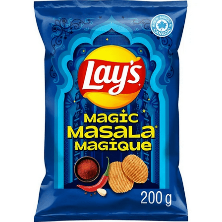 Lay's Magic Masala Ridged Flavored Potato Chips, 200g