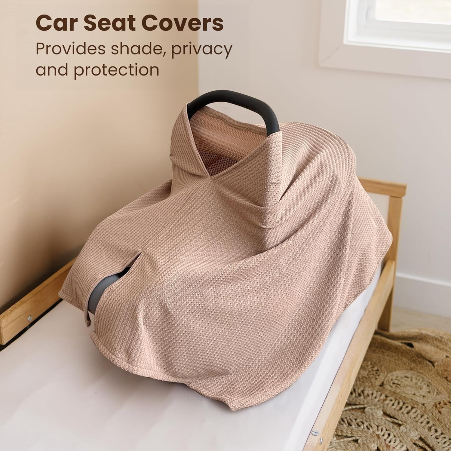 Nursing Cover for Breastfeeding, Soft & Breathable Privacy Poncho, Multi-Use Feeding Shawl, Comfortable & Portable Breastfeeding Cover for Women (Beige)