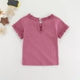 thumbnail image 4 of vdgthytj Baby Girls Summer T Shirts Toddler Kids Cute Ruffle Short Sleeve Crewneck Casual Tee Tops, 4 of 9