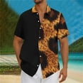 thumbnail image 2 of snilers Big and Tall Linen Shirts for Men Breathable Button Down Collared Casual Tops Summer Beach Hawaii Leopard Print Short Sleeve Blouses, 2 of 5