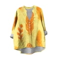 thumbnail image 4 of QASIEATN Women's Shirts 3/4 Sleeve Womens Tops Butterfly Casual Shirts Blouse Tops for Women, 4 of 5