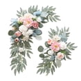 thumbnail image 3 of 2x Arco de boda con flores, letrero de bienvenida, decoración, arreglo floral, guirnalda de fondo, guirnalda de flores artificiales para aniversario Azul Rosa, 3 of 8