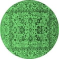 thumbnail image 1 of Ahgly Company Indoor Round Oriental Emerald Green Traditional Area Rugs, 3' Round, 1 of 4