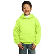 Port & Co Teen Unisex Regular Plain Long Sleeves Sweatshirt Neon Yellow X-Small