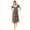 Brown, variant on Moomaya Womens Printed Maxi Dress, Viscose Rayon Short Puff Sleeve Dresses