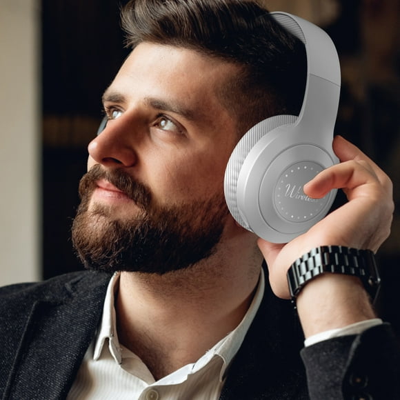 Dvkptbk Active Noise Cancelling Headphones Wireless Over Ear Bluetooth Headphones Hi-Res Audio Deep Bass Memory Foam Ear Cups for Travel Home Office Bluetooth Headphones on Clearance