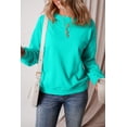 thumbnail image 5 of Aruba Blue Solid Fleece Lined Drop Shoulder Terry Sweatshirt, 5 of 8
