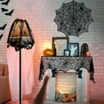 thumbnail image 2 of HOTYA - Mantel decorativo de Halloween con encaje negro y murciélago para chimenea, bufanda, pantalla de lámpara, toalla de tela para estufa, decoración para festivales y fiestas, 2 of 7