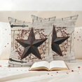 thumbnail image 3 of Texas Star Vintage Outdoor Waterproof Pillow Covers, Brown Retro Berry Wooden Decorative Square Throw Pillowcase Sofa Cushion Sham for Patio/Couch/Chair, 16"x16" 2 Pack, 3 of 8