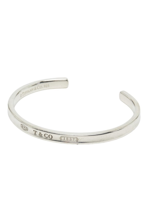Pre-Owned Tiffany & Co. 1837 Cuff Narrow Bangle, SV925 Silver, Women's.