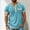 Light Blue, variant on Men's Color Block Henley Shirt Short Sleeve Button Placket Casual Fashion Top Navy XL