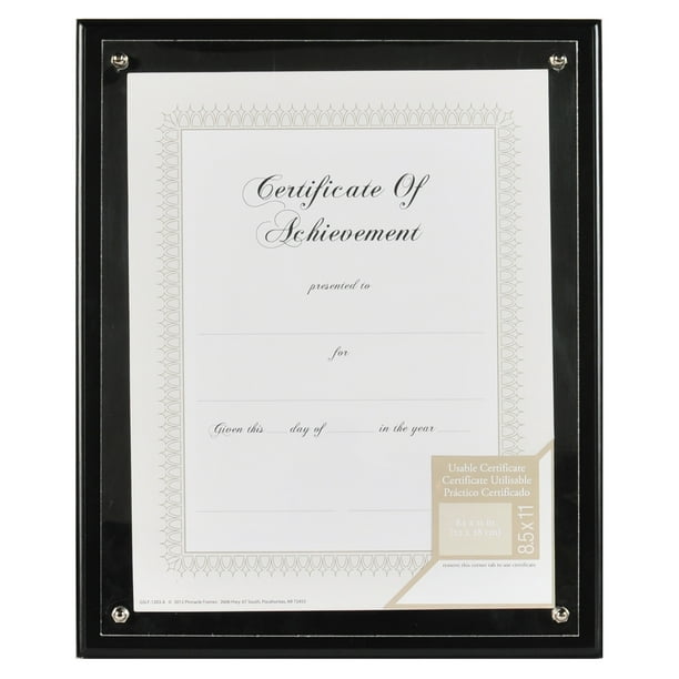 Gallery Solutions 8.5 x 11 Black Wood Plaque Document Frame Walmart