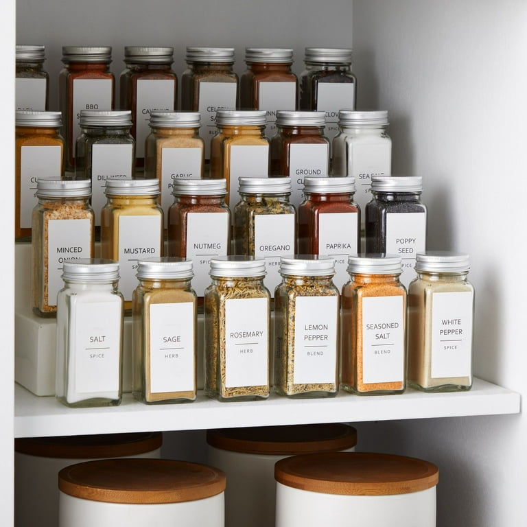 Talented Kitchen 140 Minimalist Spice Jar Labels Preprinted Water Resistant Stickers Black Text Walmart