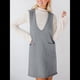 thumbnail image 4 of Vestido Corto de Punto Liso Sin Mangas con Cuello en V y Bolsillos para Mujer Gris Oscuro L, 4 of 10