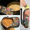 thumbnail image 5 of Yayeee Oven Mitts and Pot Holder Set of 2 Heat Resistant Kitchen Gloves Baking Hot Pad, Large Colorful Flowers, 5 of 5
