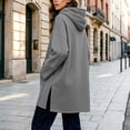 thumbnail image 5 of Women's Oversized Hoodies Pullover Fashion Long Hooded Sweatshirt With Drawstring Side Placket Large Pocket Loose Long Sleeved Casual, 5 of 8