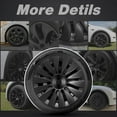thumbnail image 3 of For Tesla Model Y Hubcaps 19" Full Coverage 4Pcs Matte Black Wheel Covers USA, 3 of 18